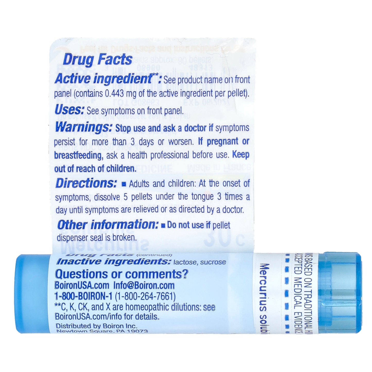 Boiron, Mercurius Solubilis, 30C, Sore Throat Relief, Approx 80 Pellets