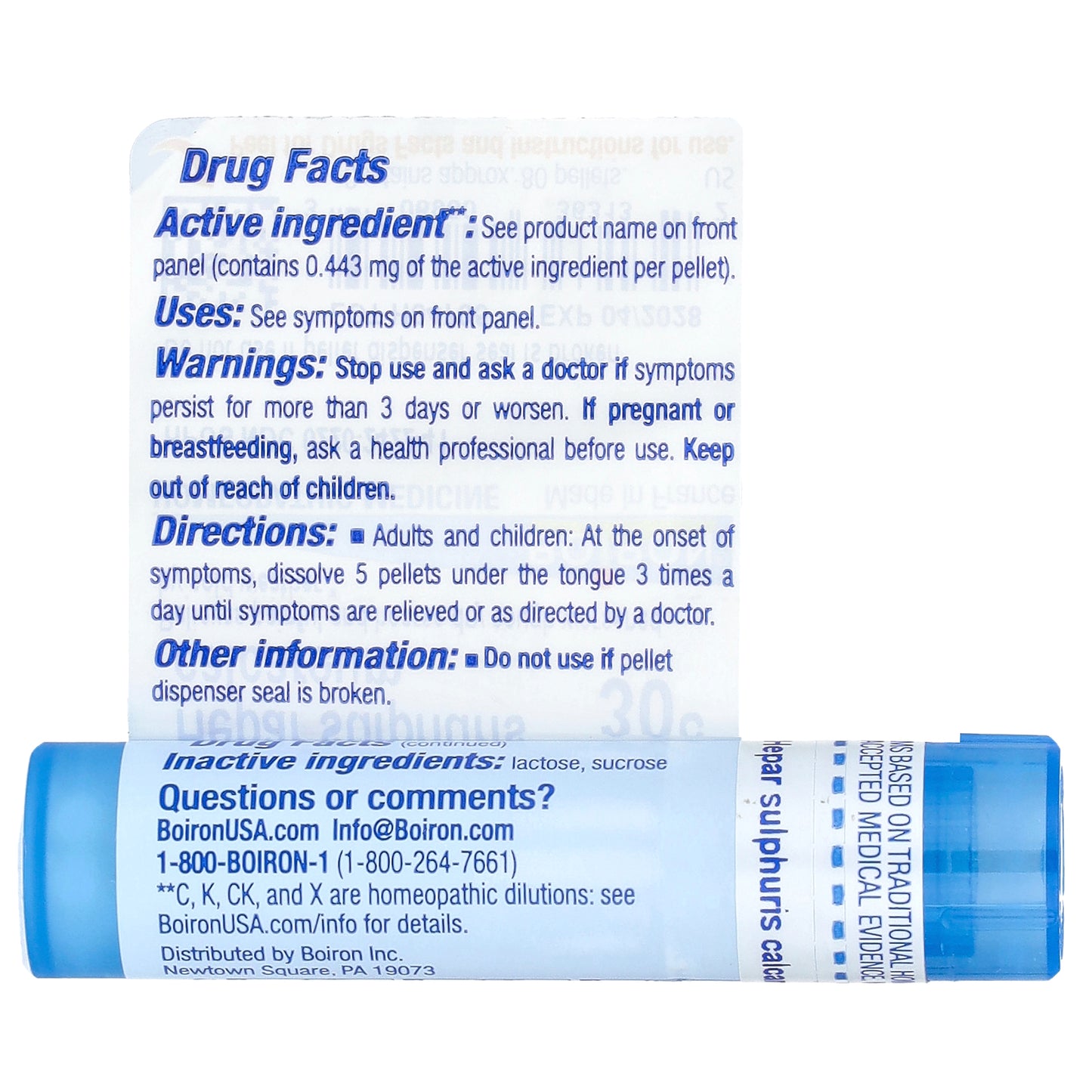 Boiron, Hepar Sulphuris Calcareum, 30C, Dry Cough Relief, Approx. 80 Pellets