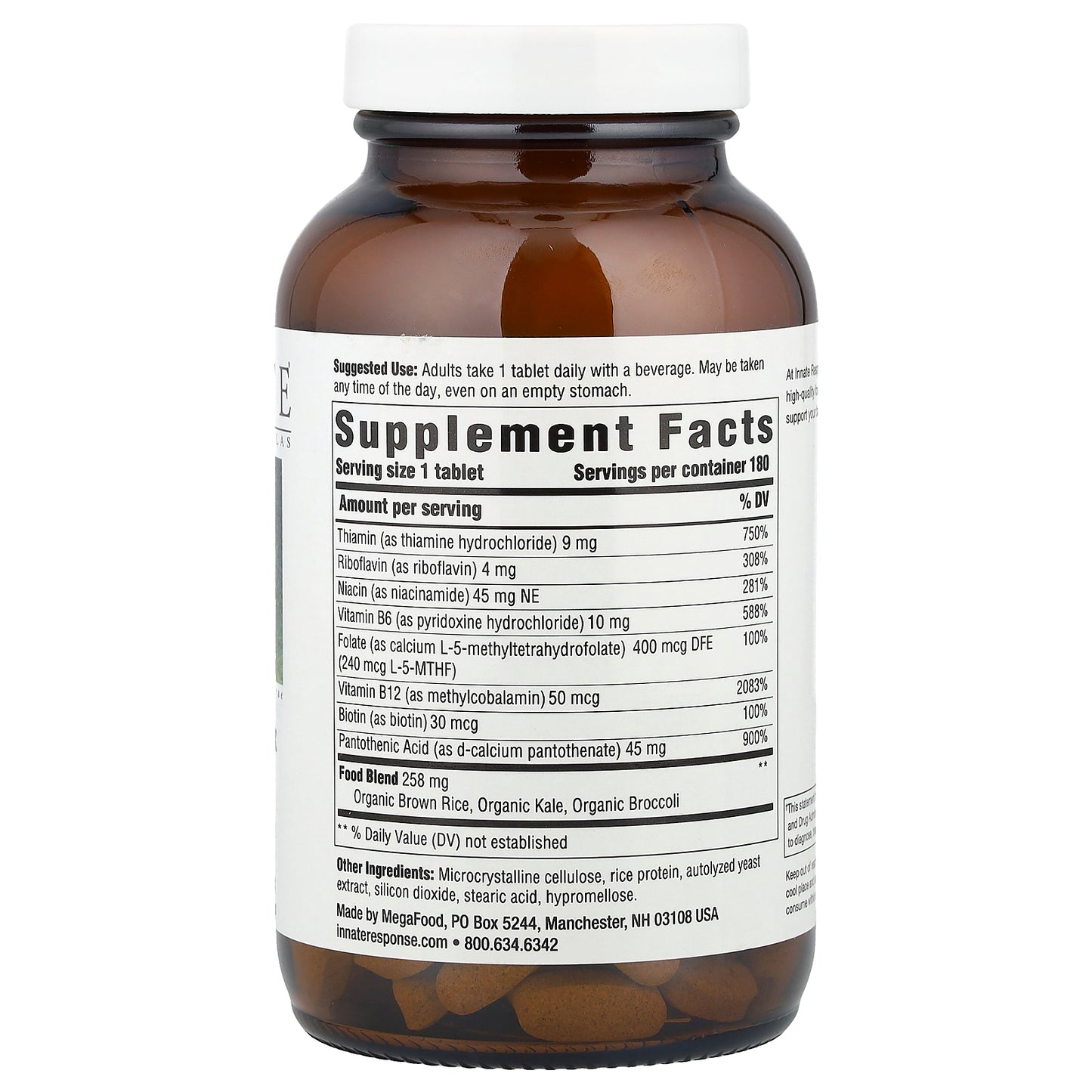 Innate Response Formulas, B Complex, 180 Tablets