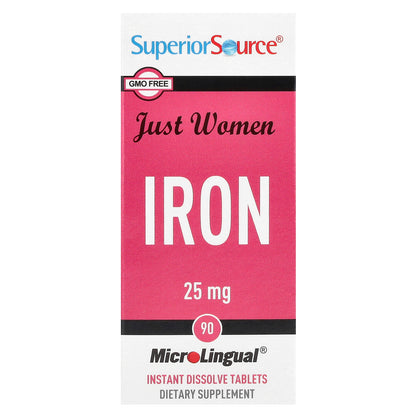 Superior Source, Just Women, Iron, 25 mg, 90 MicroLingual® Instant Dissolve Tablets