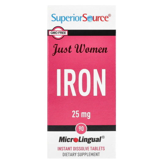 Superior Source, Just Women, Iron, 25 mg, 90 MicroLingual® Instant Dissolve Tablets
