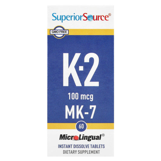 Superior Source, Vitamin K-2, 100 mcg, 60 MicroLingual® Instant Dissolve Tablets