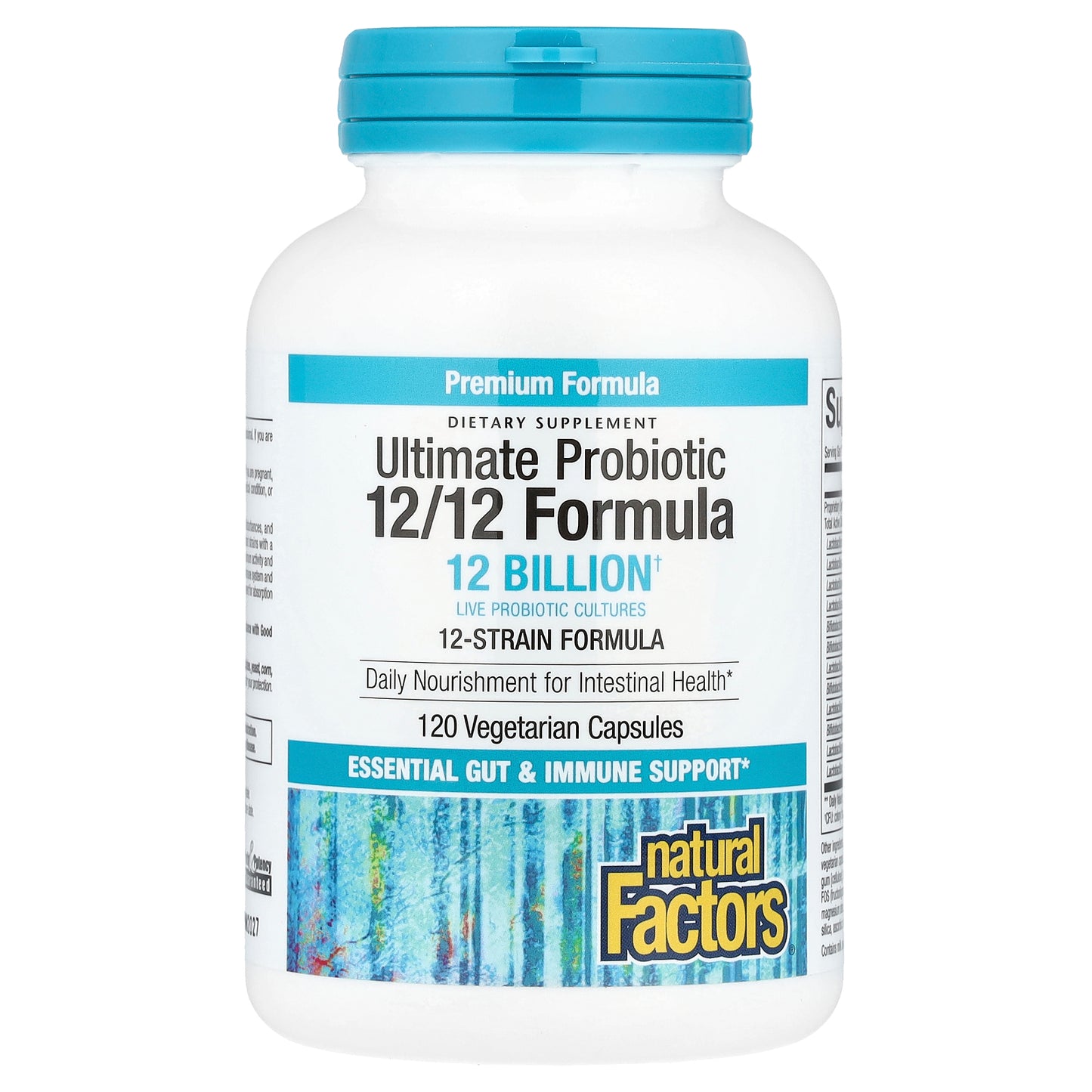 Natural Factors, Ultimate Probiotic, 12/12 Formula, 12 Billion CFU, 120 Vegetarian Capsules