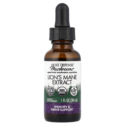 Host Defense, Mushrooms™, Lion's Mane Extract, 1 fl oz (30 ml)