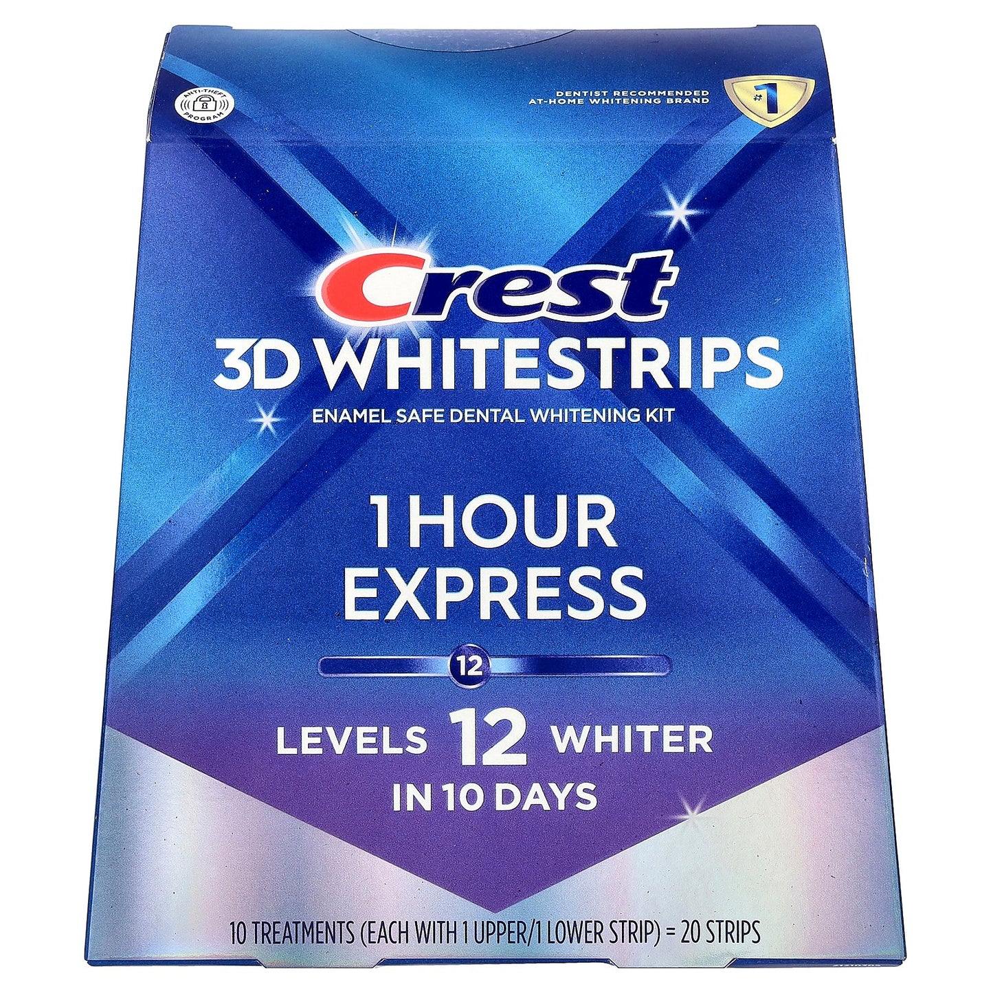 Crest, 3D Whitestrips, Dental Whitening Kit, 1 Hour Express, 20 Strips