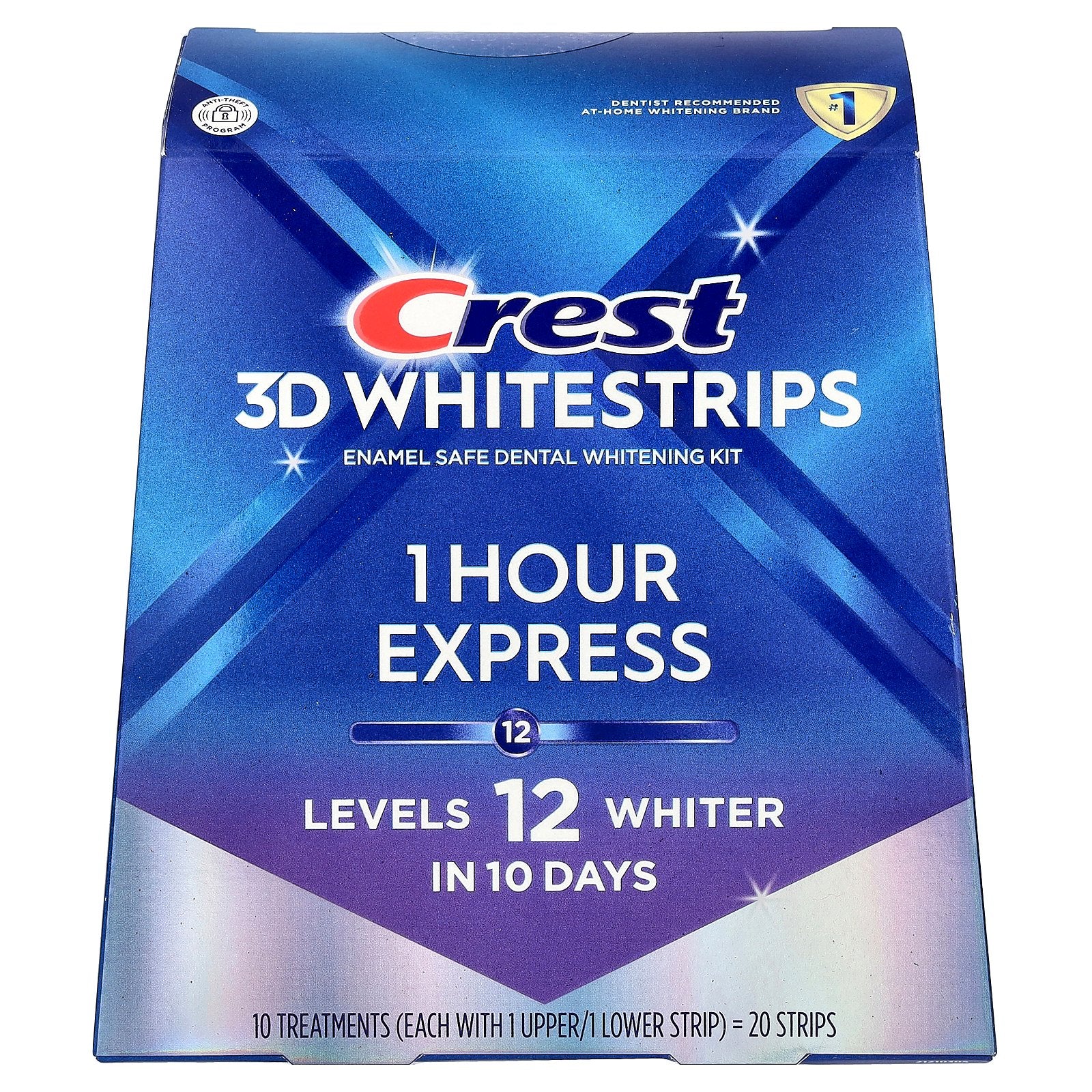 Crest, 3D Whitestrips, Dental Whitening Kit, 1 Hour Express, 20 Strips