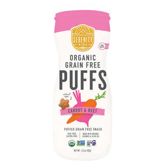 Serenity Kids, Organic Grain Free Puffs, Carrot & Beet, 1.5 oz (42 g)