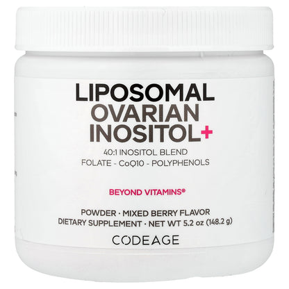 Codeage, Liposomal Ovarian Inositol+ Powder, Mixed Berry, 5.2 oz (148.2 g)