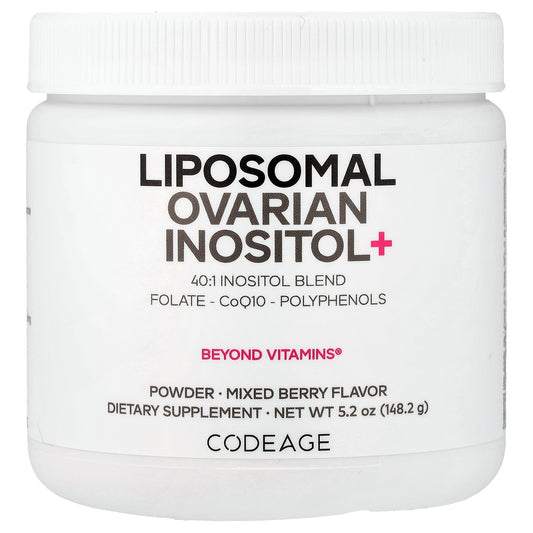 Codeage, Liposomal Ovarian Inositol+ Powder, Mixed Berry, 5.2 oz (148.2 g)