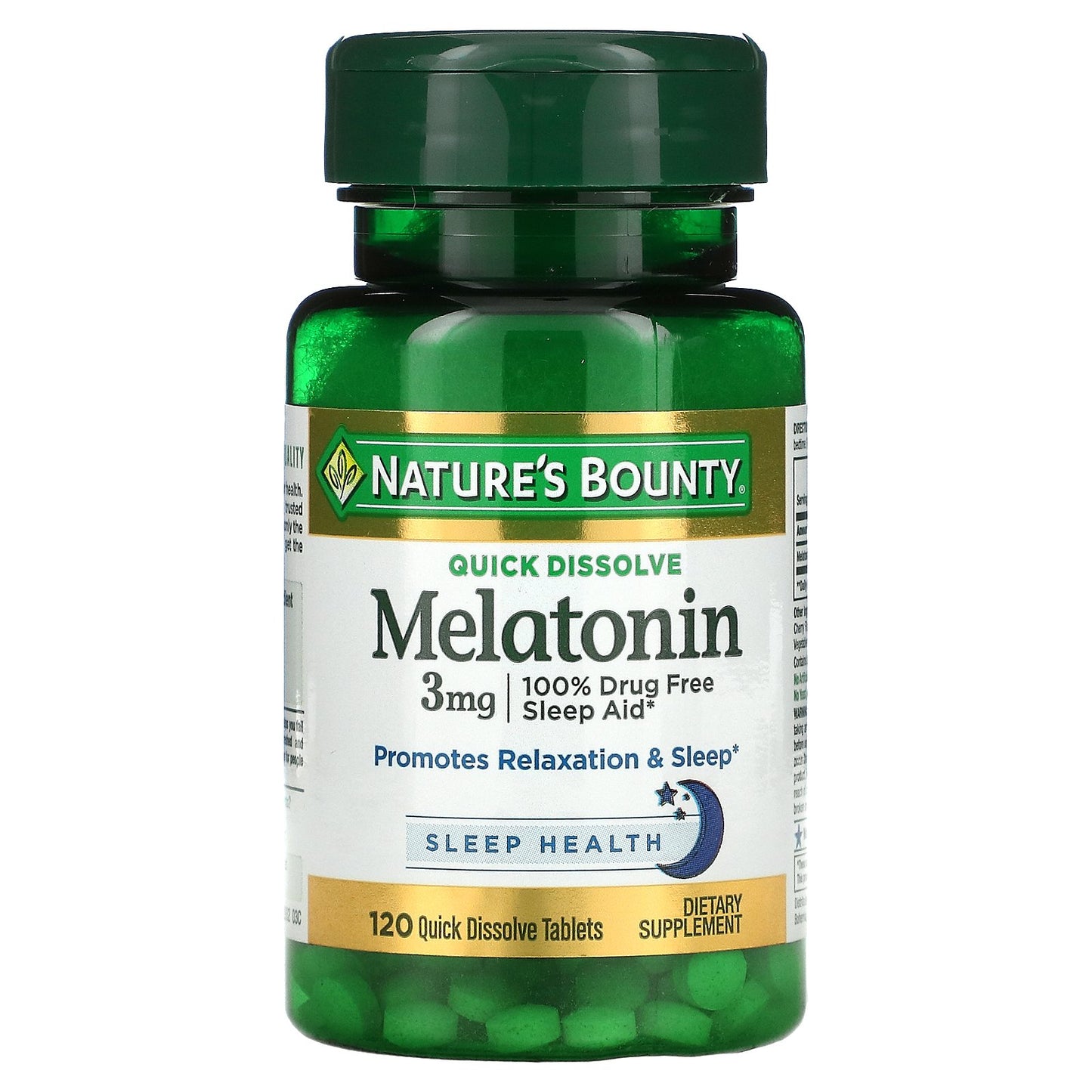 Nature's Bounty, Melatonin, Natural Cherry, 3 mg, 120 Quick Dissolve Tablets