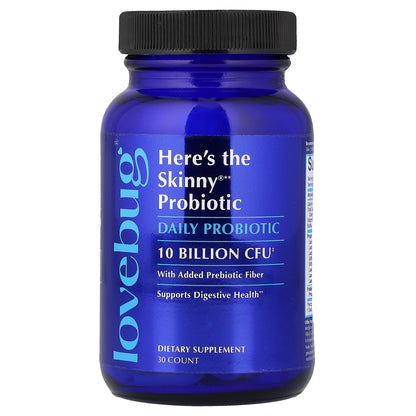 LoveBug Probiotics, Here's The Skinny® Probiotic, 30 Tablets