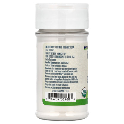 NOW Foods, Better Stevia®, Organic Extract Powder, 1 oz (28 g)