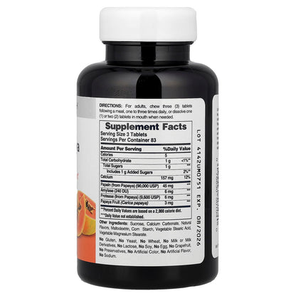 American Health, Original Chewable Papaya Enzyme, 250 Tablets