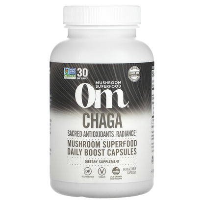 Om Mushrooms, Chaga, 2,000 mg, 90 Vegetable Capsules (667 mg per Capsule )