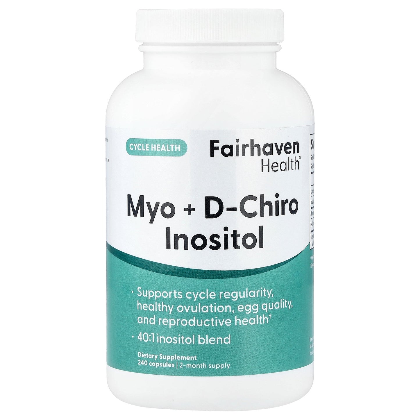 Fairhaven Health, Myo + D-Chiro Inositol, 240 Capsules