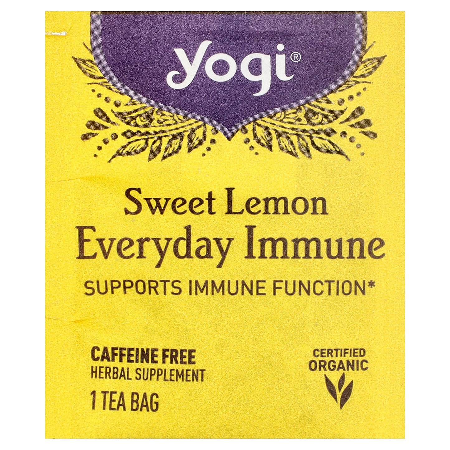 Yogi Tea, Sweet Lemon Everyday Immune, Caffeine Free, 16 Tea Bags, 1.12 oz (32 g) Each
