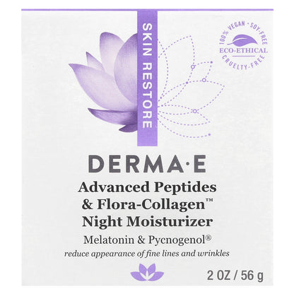 DERMA E, Advanced Peptides & Flora-Collagen™ Night Moisturizer, 2 oz (56 g)