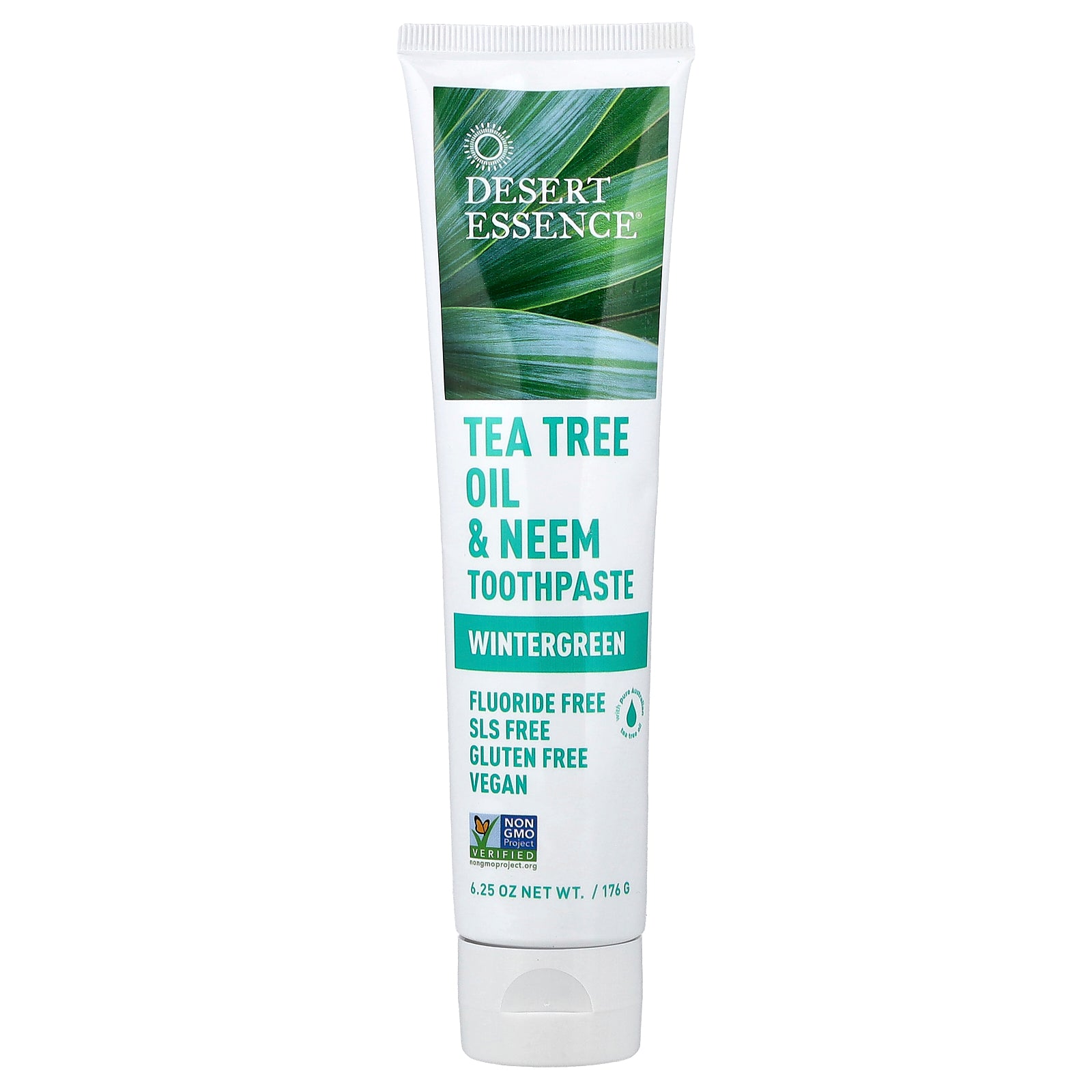 Desert Essence, Tea Tree Oil & Neem Toothpaste, Wintergreen, 6.25 oz (176 g)