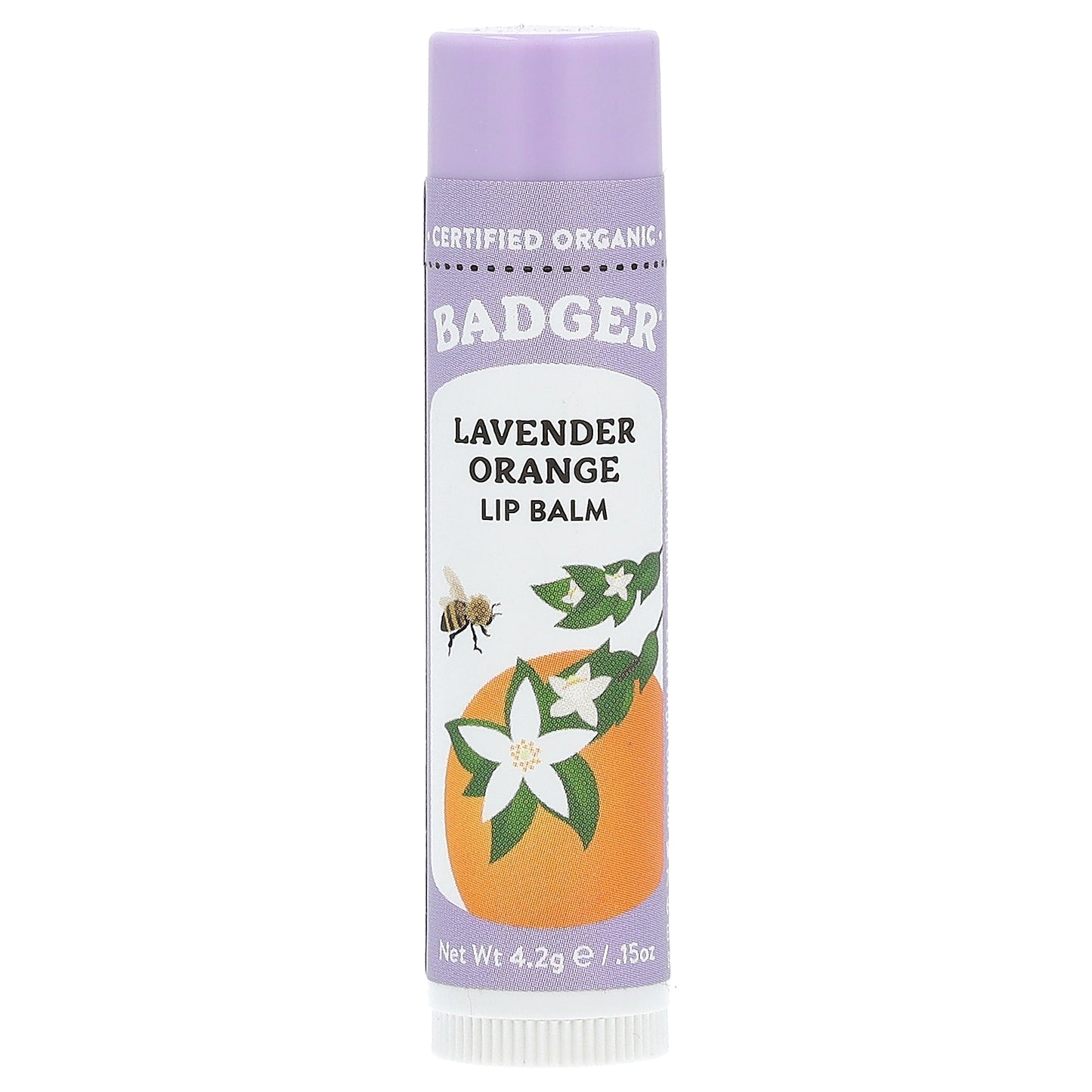 Badger, Lip Balm, Lavender Orange, 0.15 oz (4.2 g)