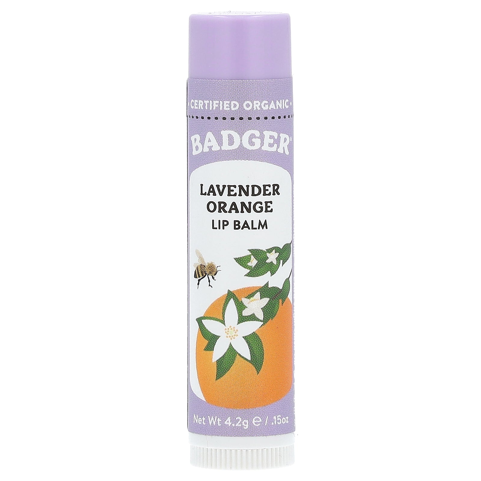 Badger, Lip Balm, Lavender Orange, 0.15 oz (4.2 g)