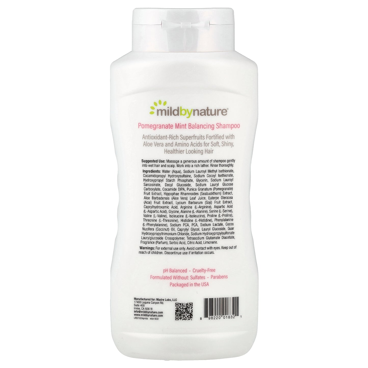 Mild By Nature, Pomegranate Mint Balancing Shampoo, 16 fl oz (473 ml)