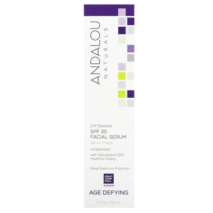 Andalou Naturals, Facial Serum, Age Defying, SPF 30, Unscented, 2 fl oz (58 ml)