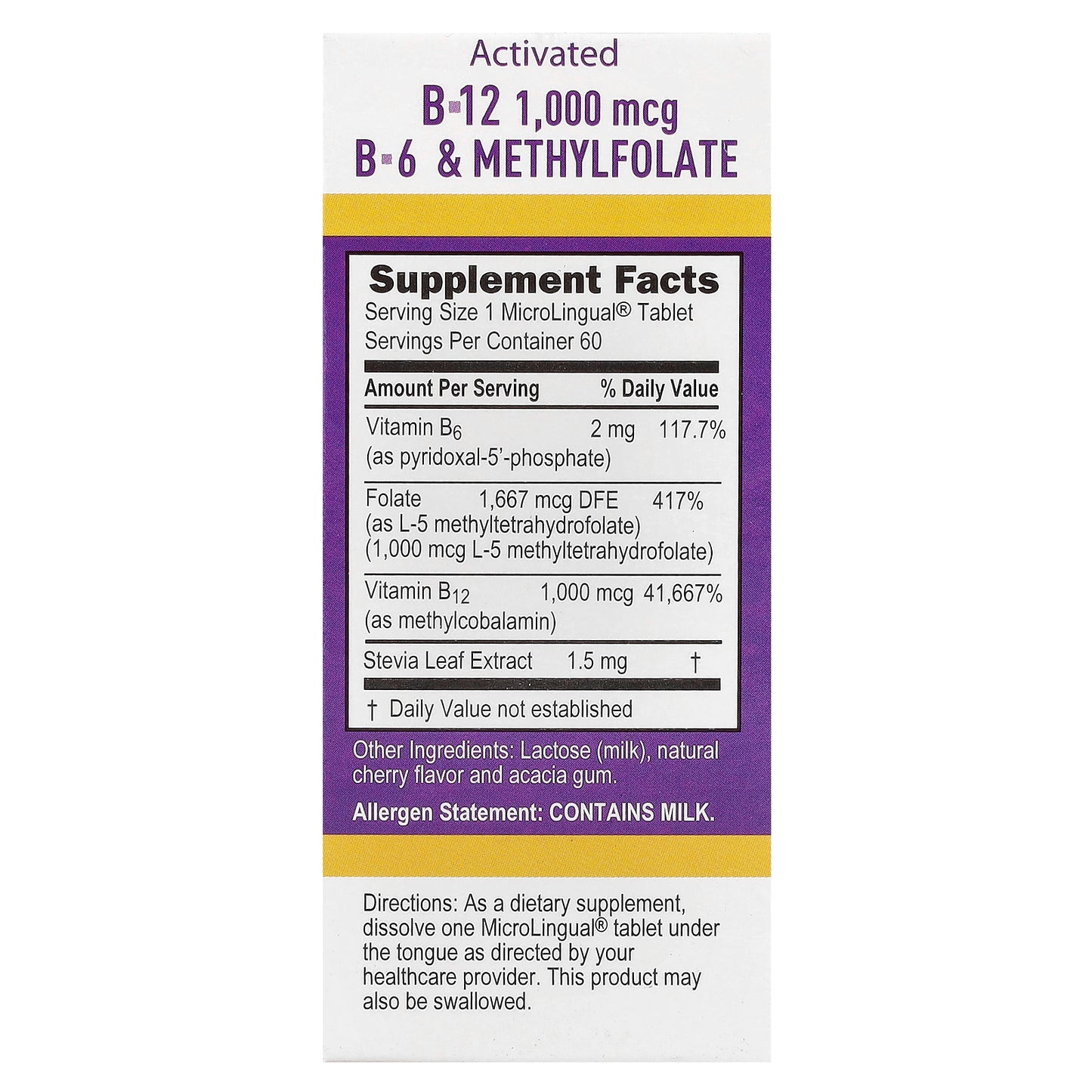 Superior Source, Activated B-12, Methylcobalamin, B-6 (P-5-P) & Methylfolate, 60 MicroLingual® Instant Dissolve Tablets