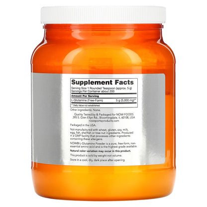 NOW Foods, Sports, L-Glutamine Powder, 2.2 lbs (1 kg)