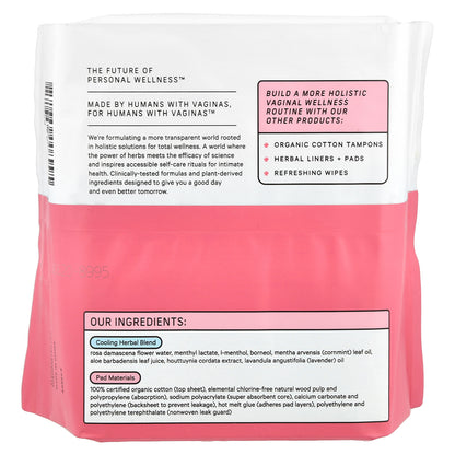 The Honey Pot Company, Organic Herbal-Infused Pads with Wings, Postpartum Overnight, 12 Count