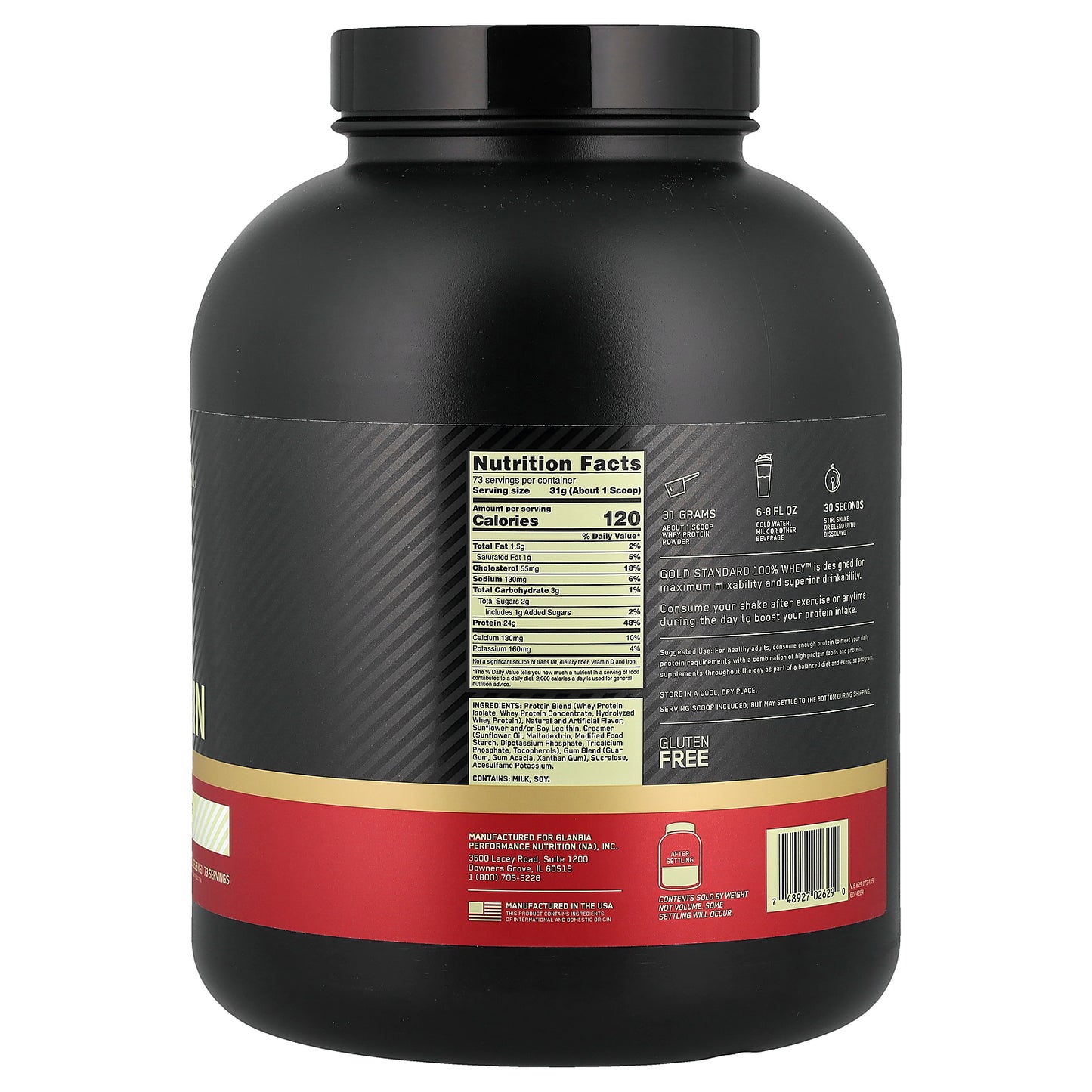 Optimum Nutrition, Gold Standard® 100% Whey Protein, White Chocolate, 5 lb (2.26 kg)