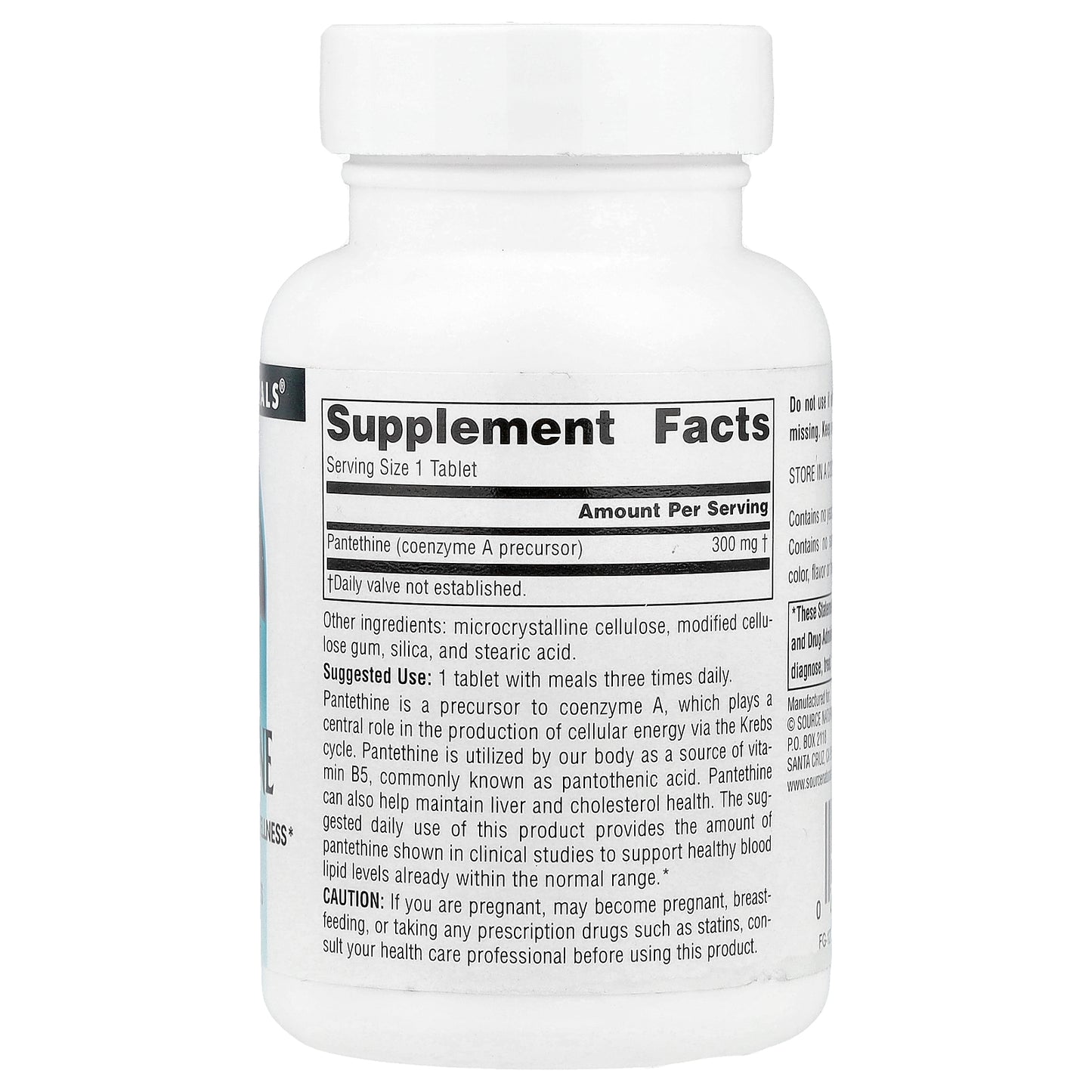 Source Naturals, Pantethine, 300 mg, 90 Tablets