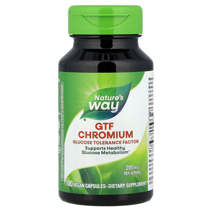Nature's Way, GTF Chromium, 200 mcg, 100 Vegan Capsules