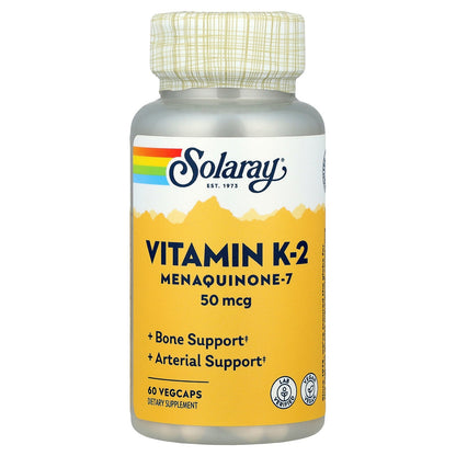 Solaray, Vitamin K-2 Menaquinone-7, 50 mcg, 60 VegCaps