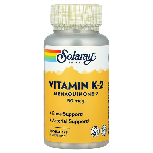 Solaray, Vitamin K-2 Menaquinone-7, 50 mcg, 60 VegCaps