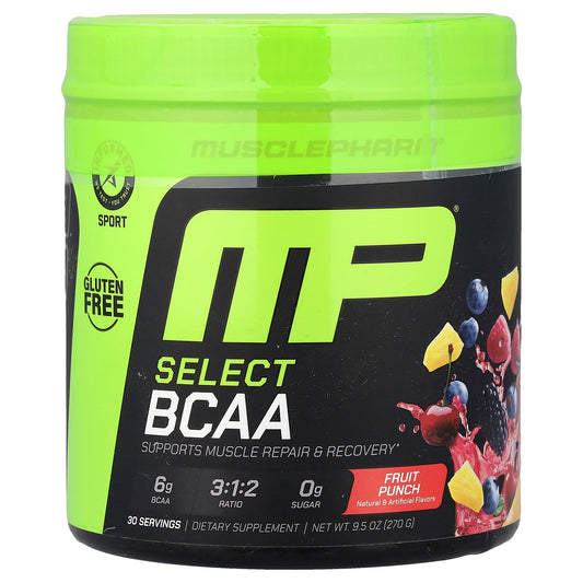 MusclePharm, Select BCAA, Fruit Punch, 9.5 oz (270 g)