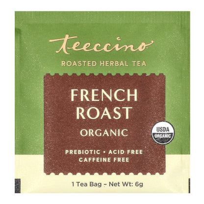 Teeccino, Organic Roasted Herbal Tea, French Roast, Caffeine Free, 25 Tea Bags, 5.3 oz (150 g)