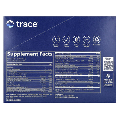 Trace, Power Pak + Immunity, Lemon Berry, 30 Stick Packs, 0.22 oz (6.2 g) Each