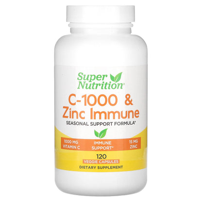 Super Nutrition, C-1000 & Zinc Immune, 120 Veggie Capsules