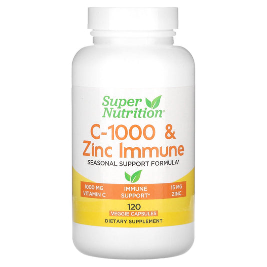 Super Nutrition, C-1000 & Zinc Immune, 120 Veggie Capsules