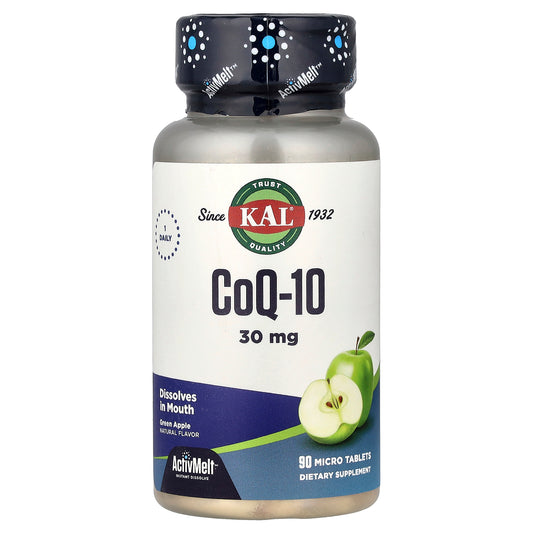 KAL, CoQ-10, Green Apple, 30 mg, 90 Micro Tablets
