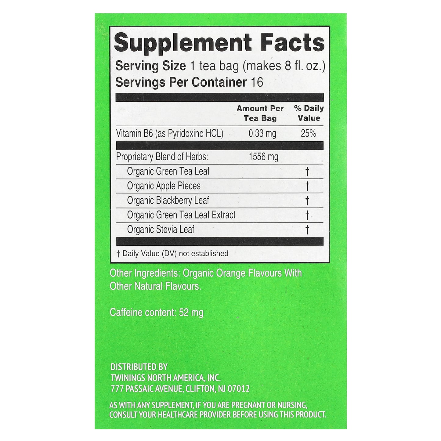 Twinings, Superblends™, Energy+ Green Tea, Citrus & Apple, 16 Tea Bags, 1.02 oz (29 g)