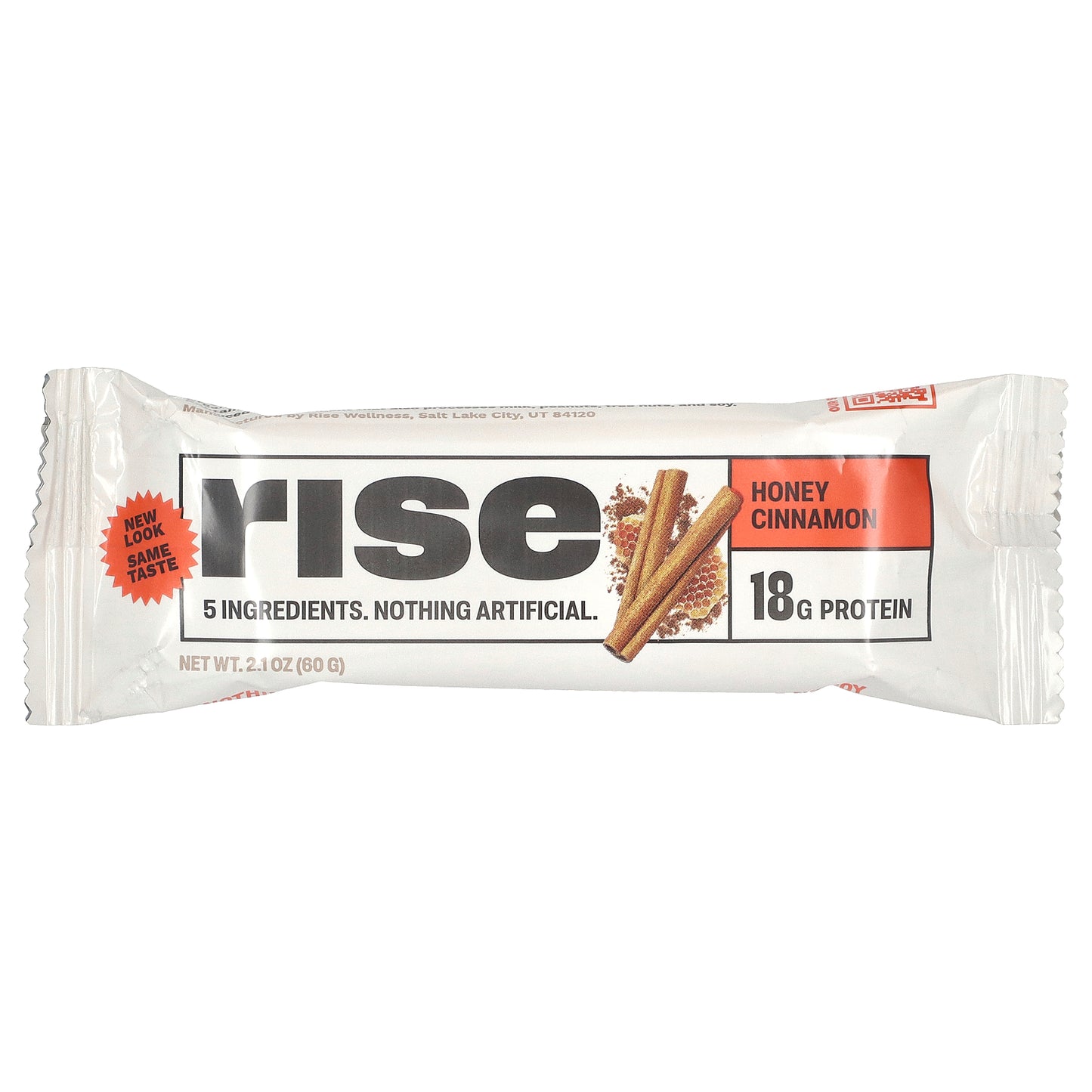 Rise Bar, Protein Bar, Honey Cinnamon, 12 Bars, 2.1 oz (60 g) Each