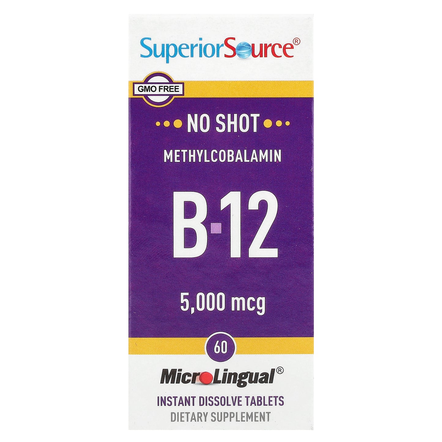 Superior Source, Methylcobalamin B-12, 5,000 mcg, 60 MicroLingual® Instant Dissolve Tablets