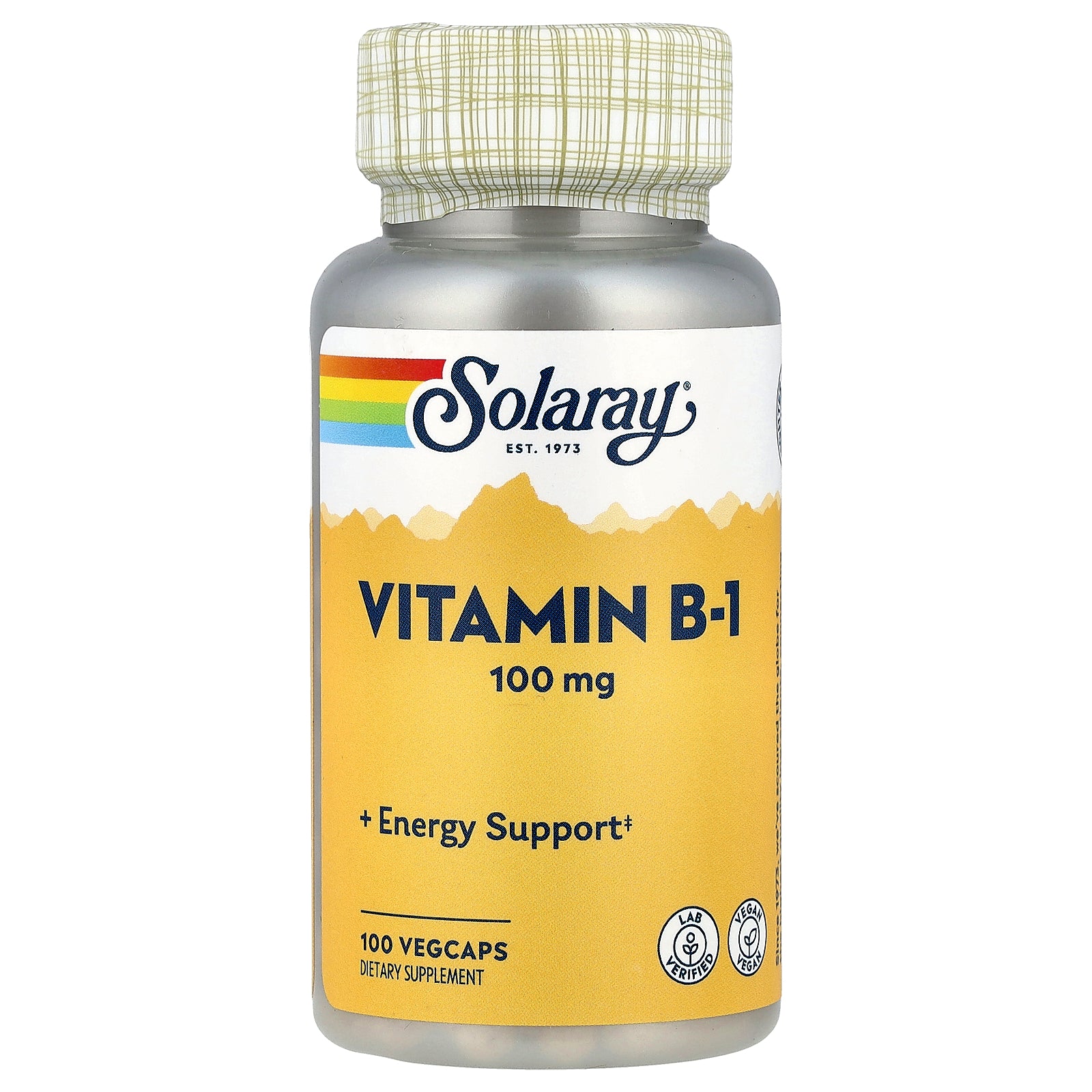 Solaray, Vitamin B-1, 100 mg, 100 VegCaps