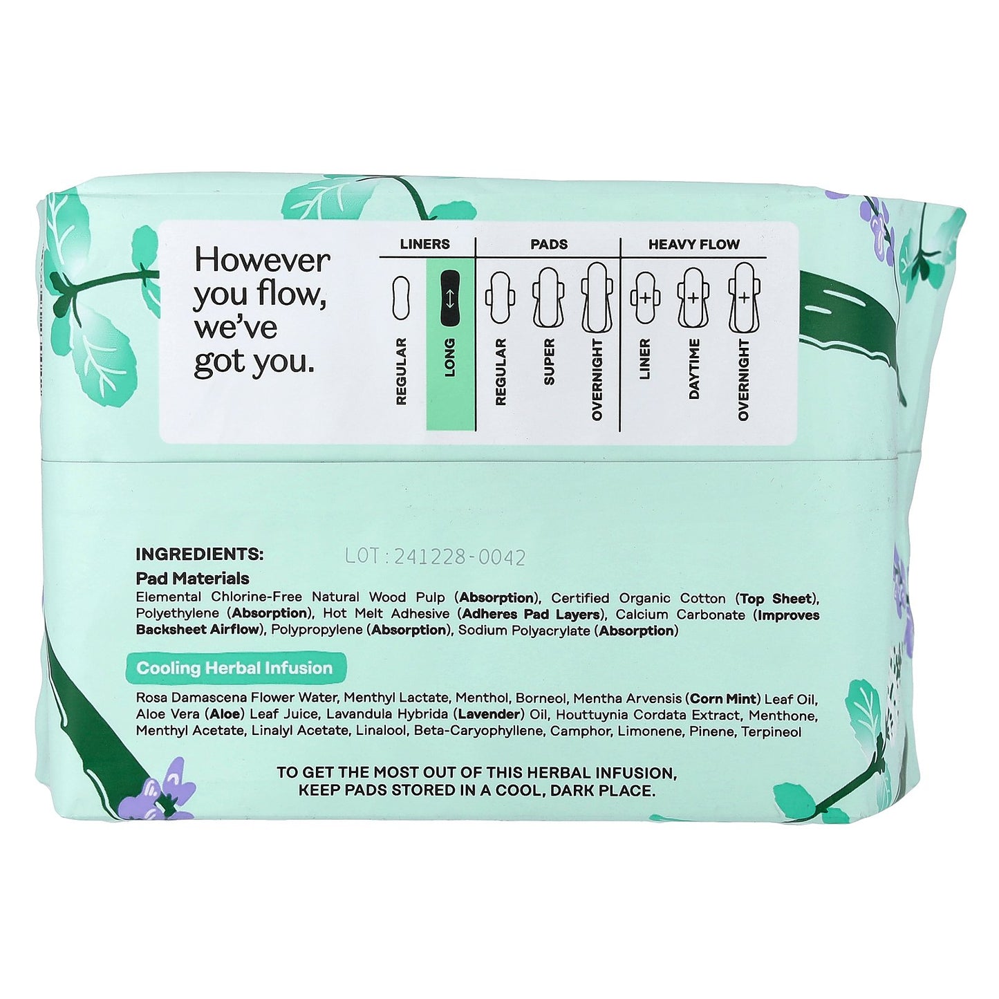 The Honey Pot Company, 100% Organic Cotton Cover,  Long Liners, 30 Count