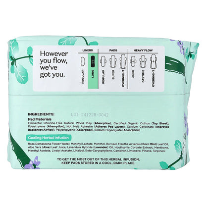 The Honey Pot Company, 100% Organic Cotton Cover,  Long Liners, 30 Count