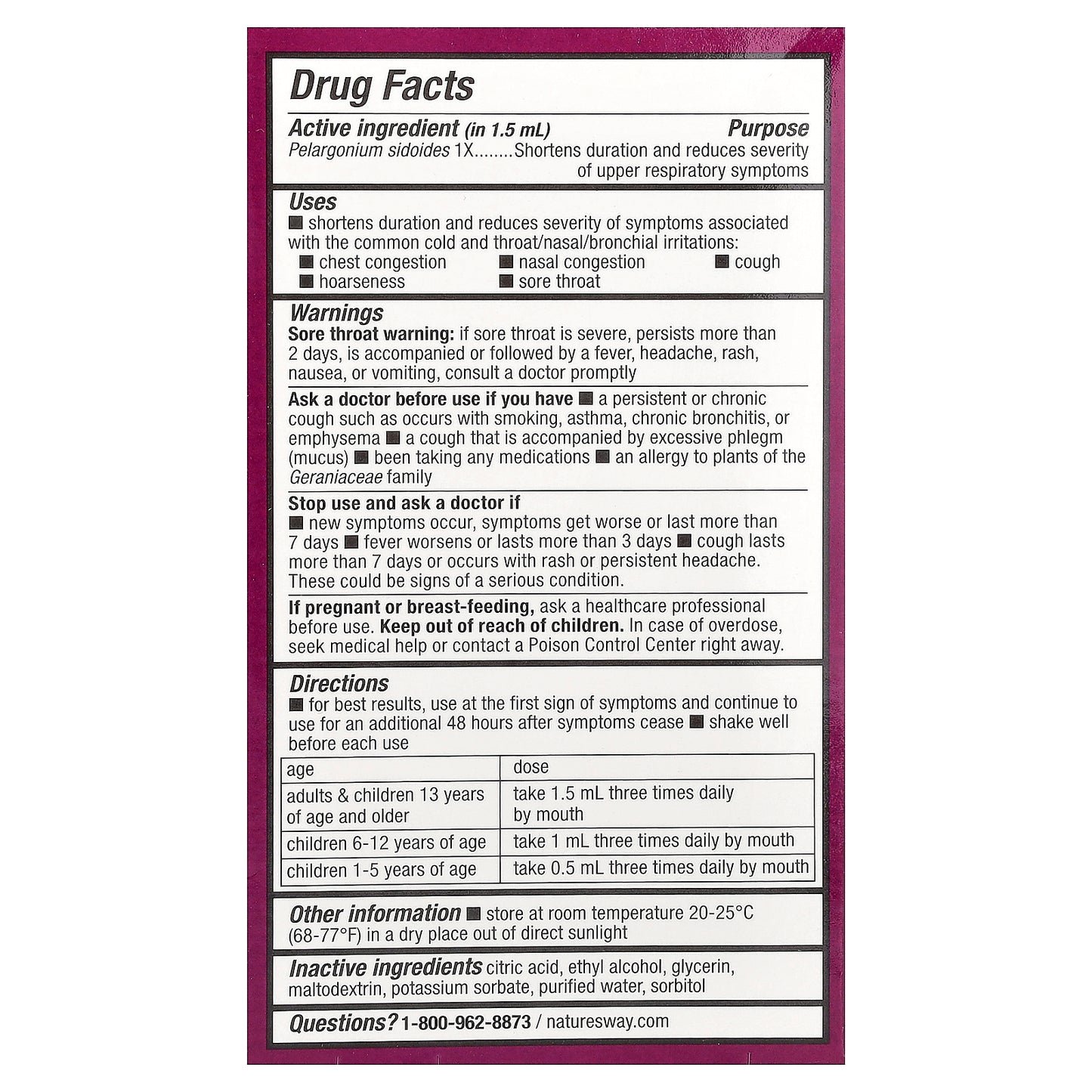 Nature's Way, Umcka® Cold Relief Drops, Ages 1+, 2 fl oz (59 ml)