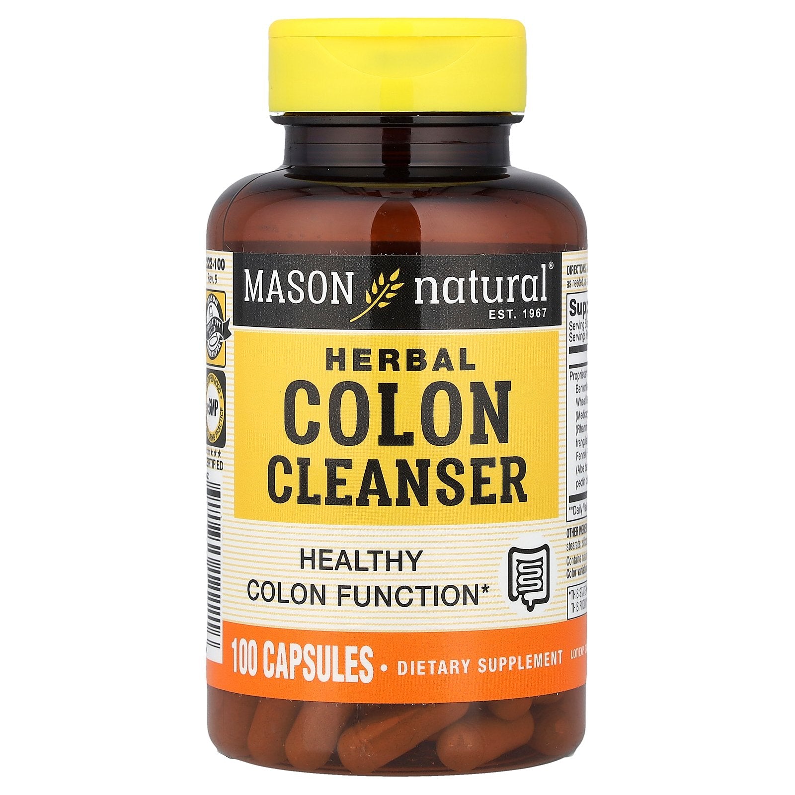 Mason Natural, Herbal Colon Cleanser, 100 Capsules