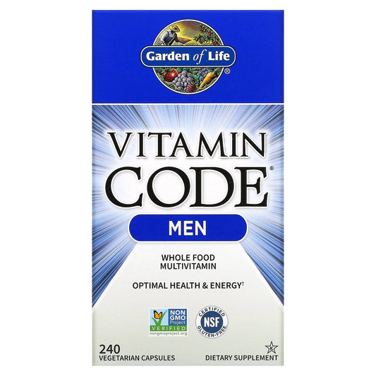 Garden of Life, Vitamin Code, Whole Food Multivitamin for Men, 240 Vegetarian Capsules