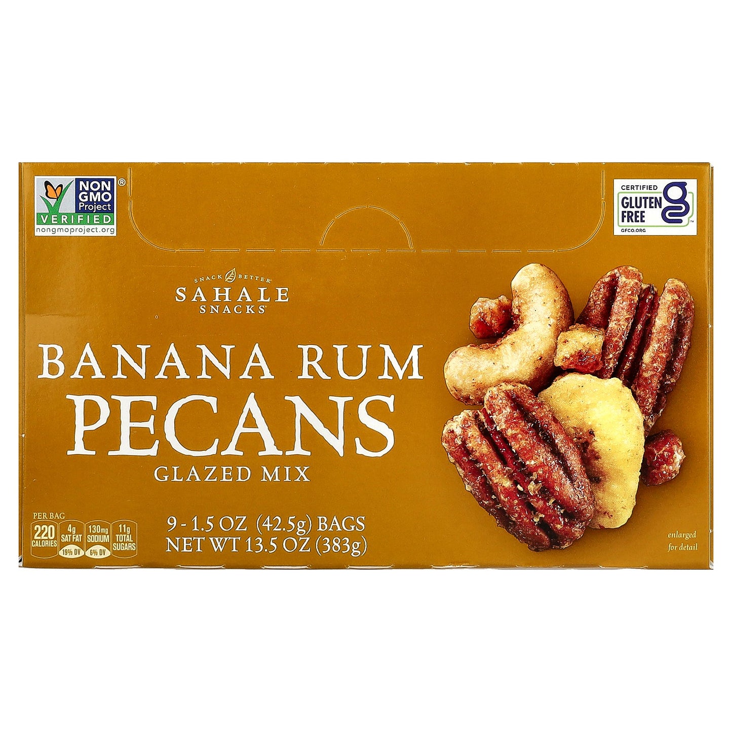 Sahale Snacks, Glazed Mix, Banana Rum Pecans, 9 Bags, 1.5 oz (42.5 g) Each